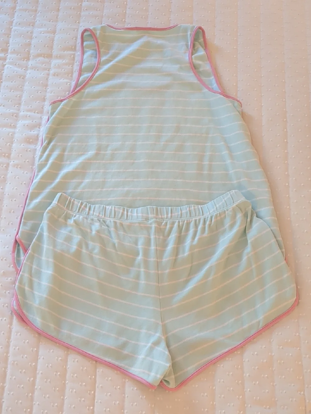 LAKE Small Green & Pink Cotton Tank & Shorts Pajama Set - Picture 3 of 4